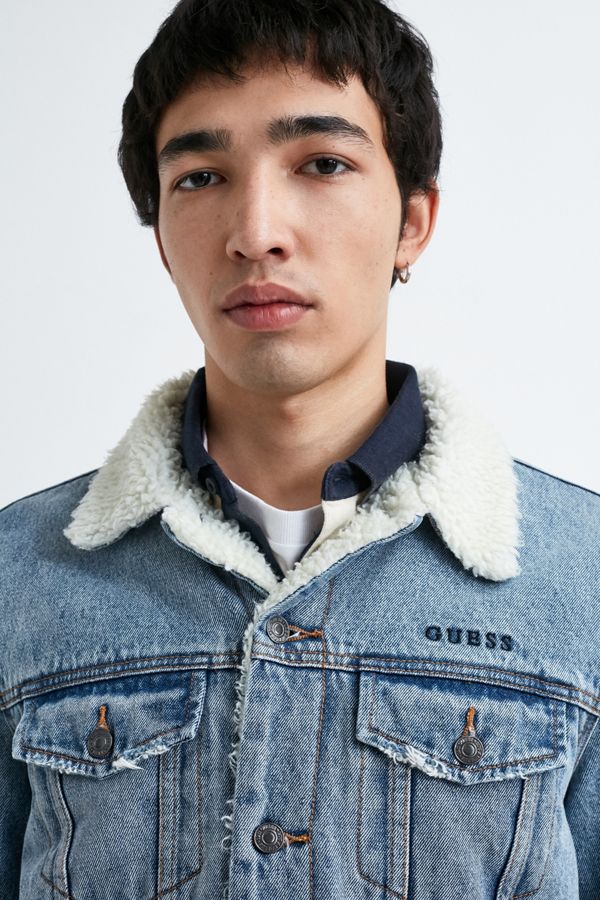 guess sherpa denim jacket