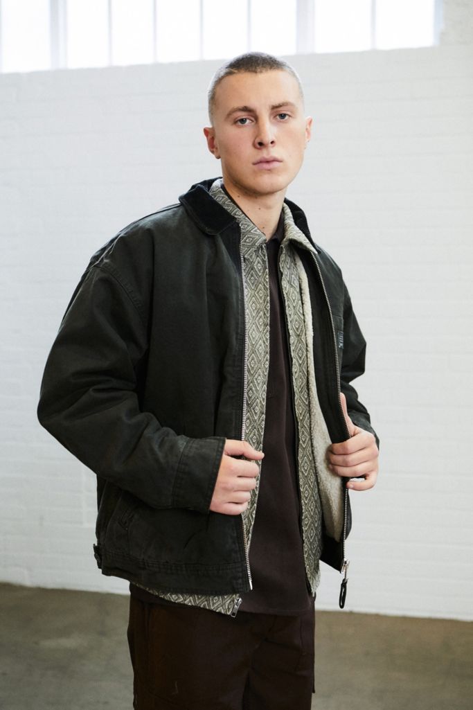 BDG Zip-Through Borg Lined Canvas Work Jacket | Urban Outfitters UK
