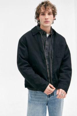 BDG Alba Black Zip Through Worker Jacket