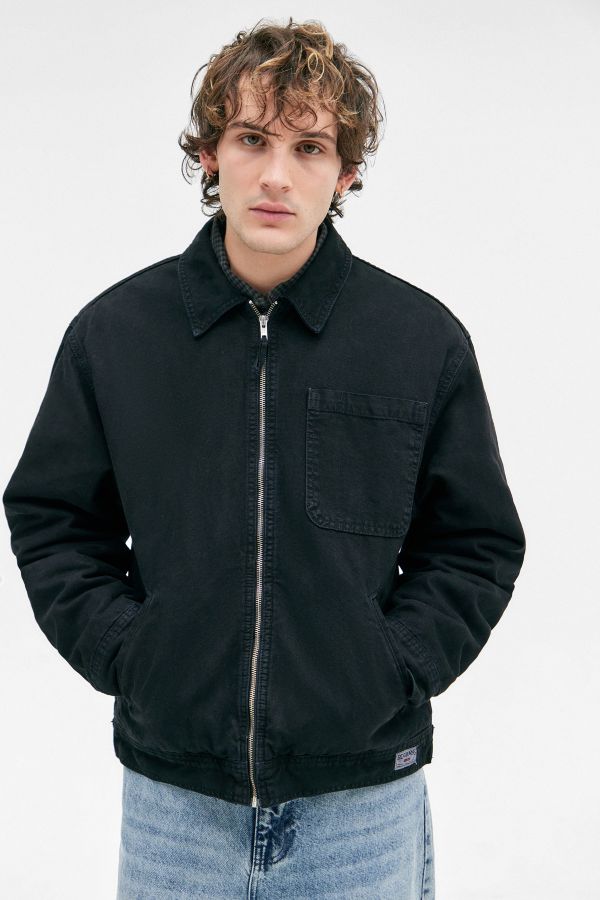 Slide View: 4: Veste de travailleur zippée noire BDG Alba