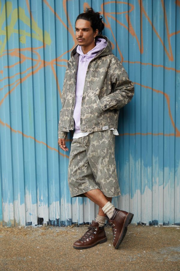 Slide View: 3: Sweat à capuche de skate en toile camouflage BDG Rex