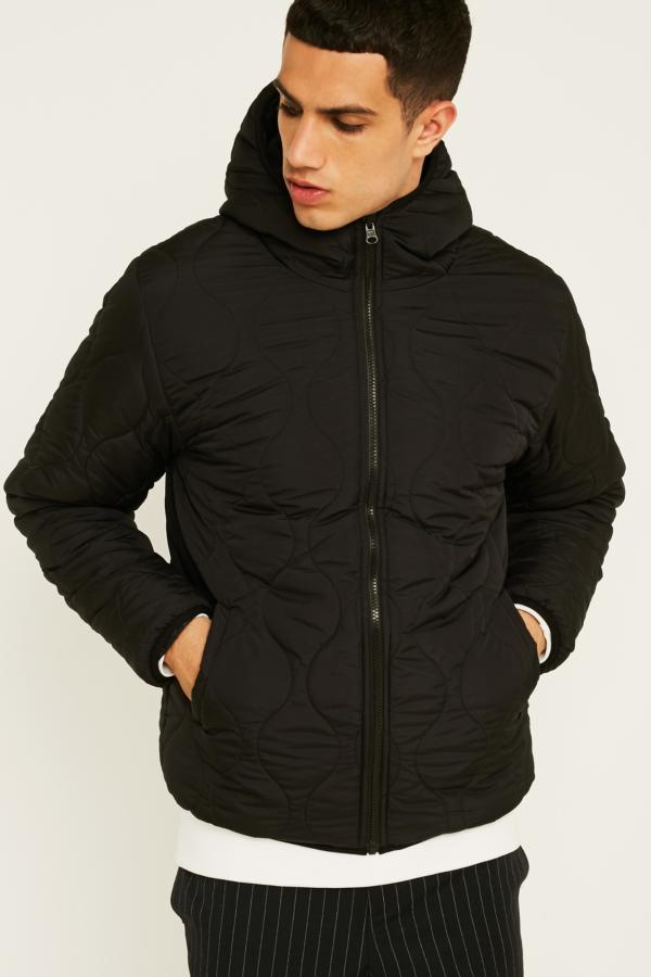 UO Onion Quilted Reversible Black Puffer Jacket | Urban Outfitters UK