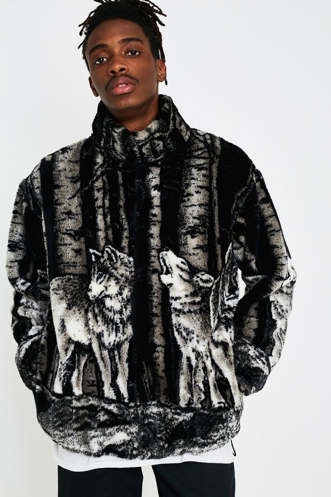 Black Mountain Apparel Timber Wolf Black Fleece Jacket Urban