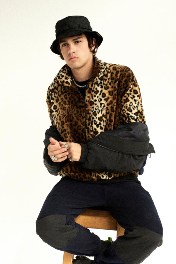 Black Mountain Apparel Leopard Print Fleece Jacket | Urban Outfitters UK