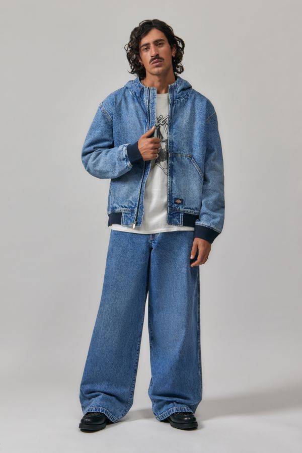 Slide View: 3: Veste en denim à capuche rinçage Dickies