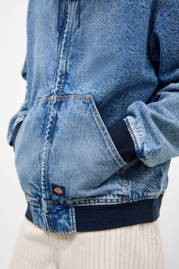 Slide View: 4: Veste en denim à capuche rinçage Dickies