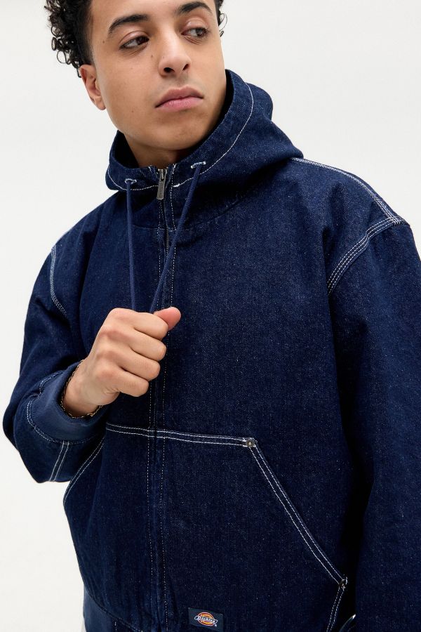 Slide View: 3: Veste en denim à capuche Rinse Dickies