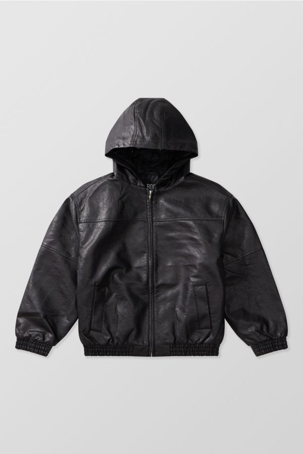 Slide View: 5: BDG Silvio Faux Leather Skate Hoodie