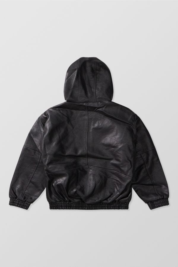 Slide View: 6: BDG Silvio Faux Leather Skate Hoodie