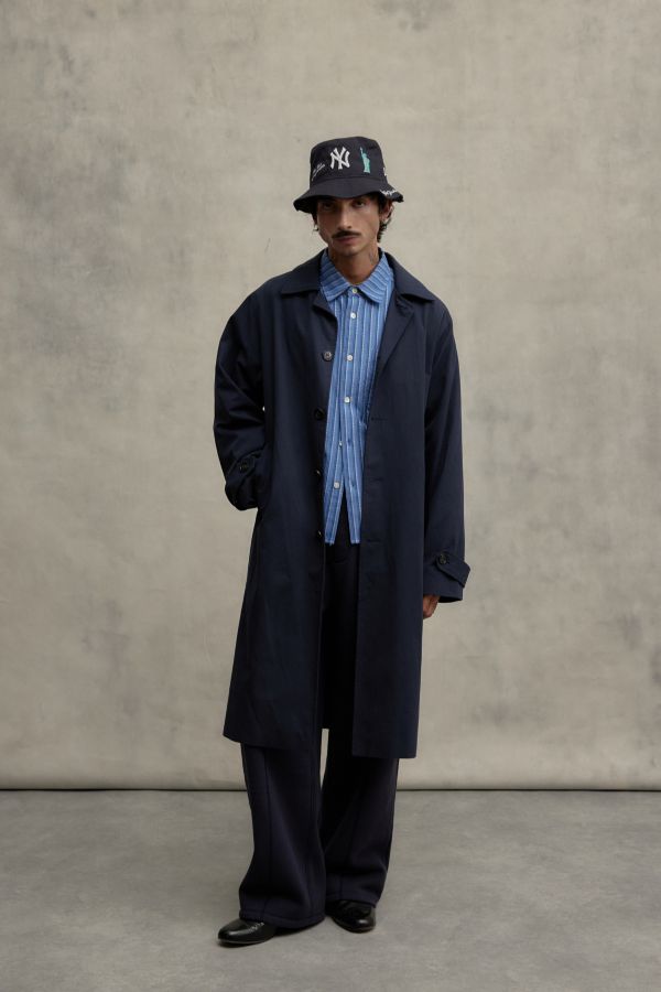 Slide View: 1: Manteau Trench Mac Marine Loom