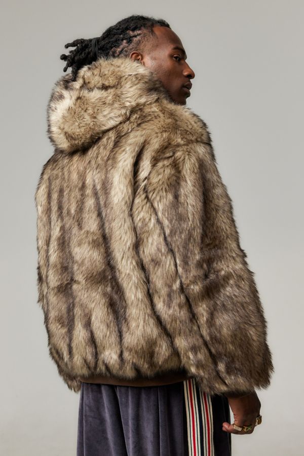 Vista diapositiva: 4: Felpa con Cappuccio Silvio Faux Fur Marrone Scuro BDG