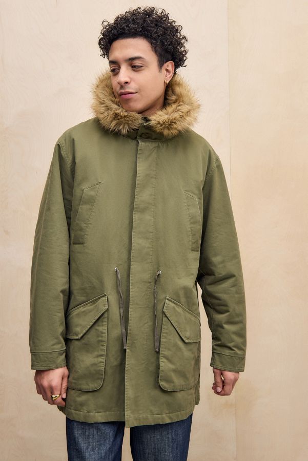 Vista diapositiva: 4: BDG Green Faux Fur Hood Parka