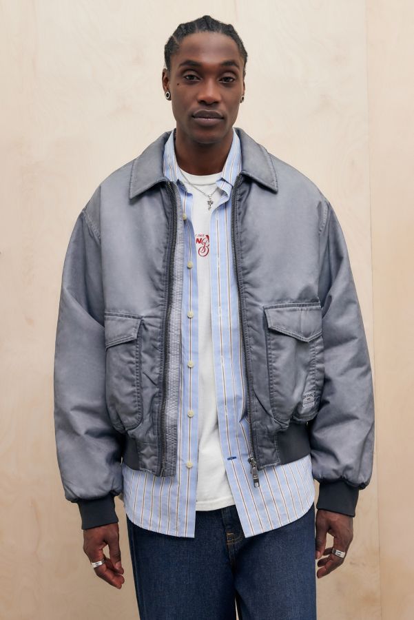 Slide View: 2: Veste Bomber Ruari Grise BDG