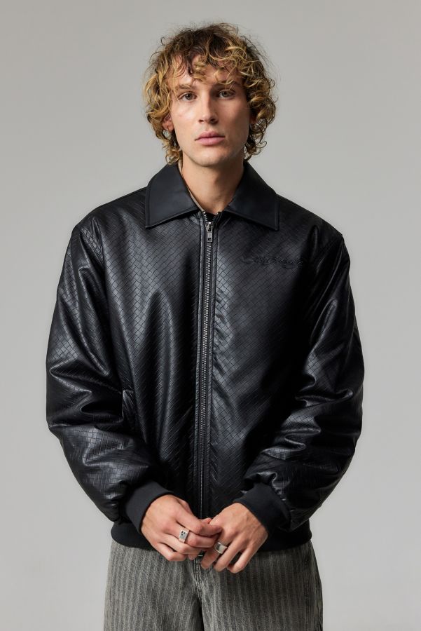 Slide View: 4: Veste Bomber en Faux Cuir Ed Hardy Exclusivité UO