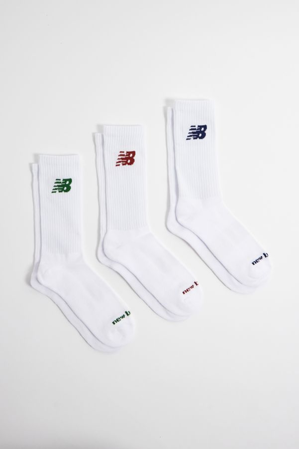 Slide View: 1: New Balance Logo Weiße Socken 3er-Pack