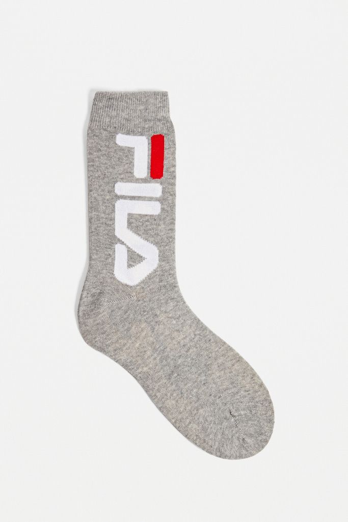 FILA Heritage Grey Crew Socks 1Pack Urban Outfitters UK