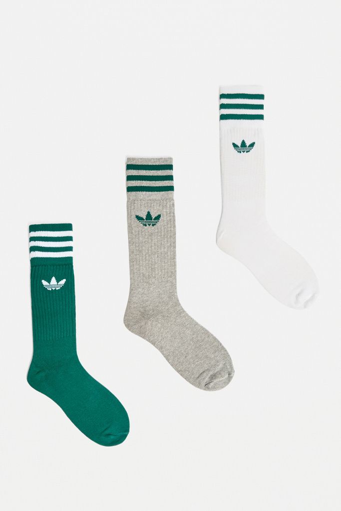 Adidas 3er Pack Socken In Grau Weiss Und Grun Urban Outfitters De