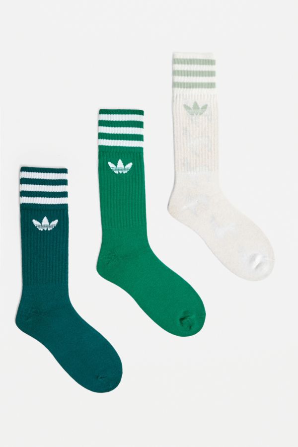 adidas Green Crew Socks 3-Pack | Urban Outfitters UK