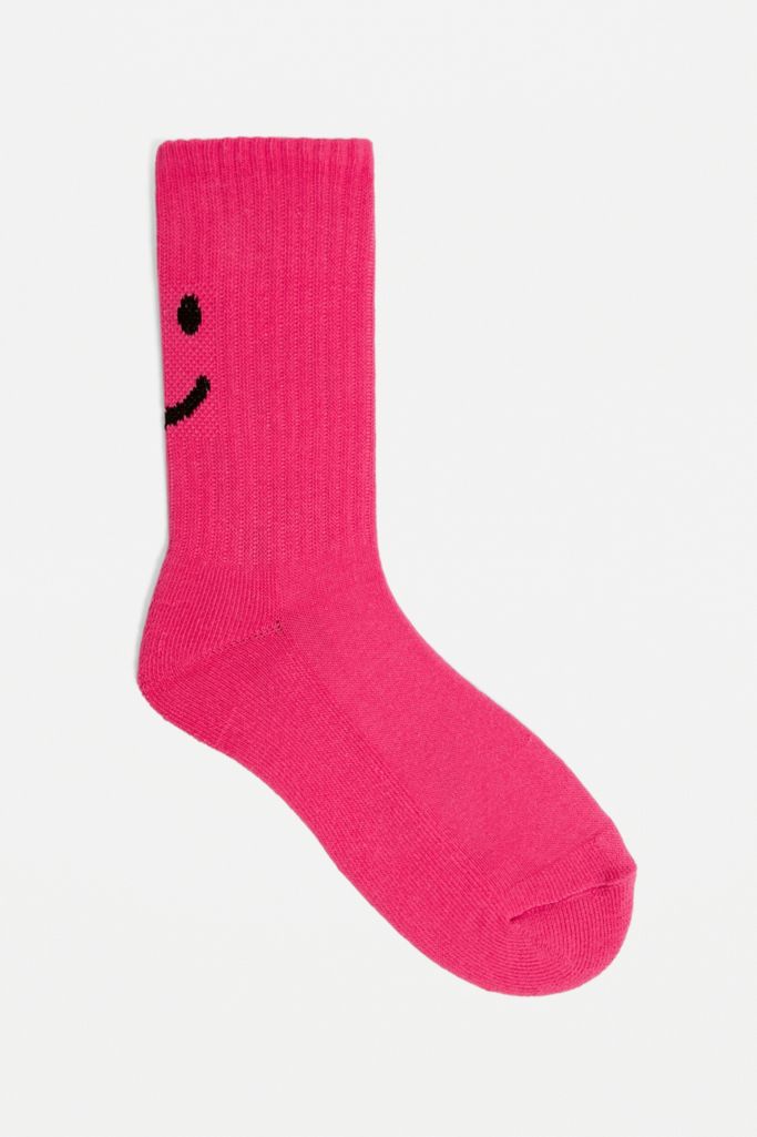 Lazy Oaf Happy Sad Pink Socks | Urban Outfitters UK