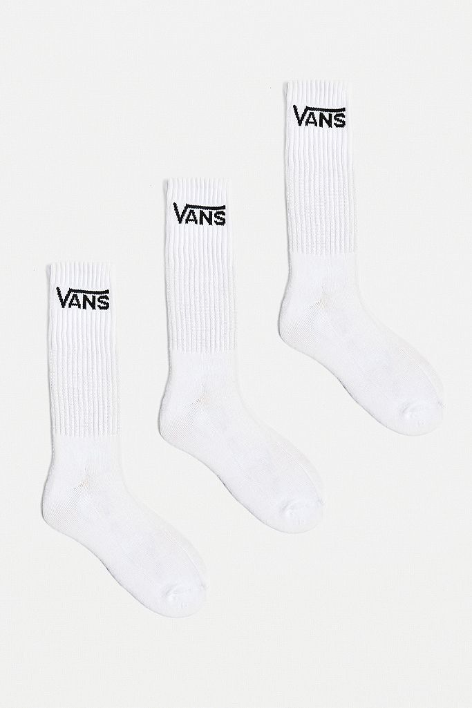 Vans Classic White Crew Socks 3-Pack | Urban Outfitters UK