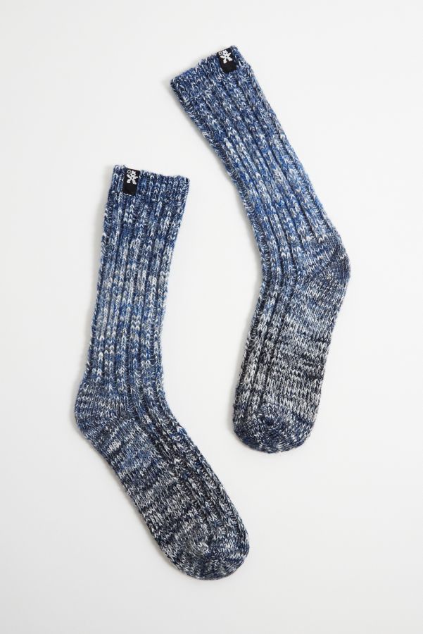 Slide View: 1: Chaussettes Ombre Ayker Bleu Slub