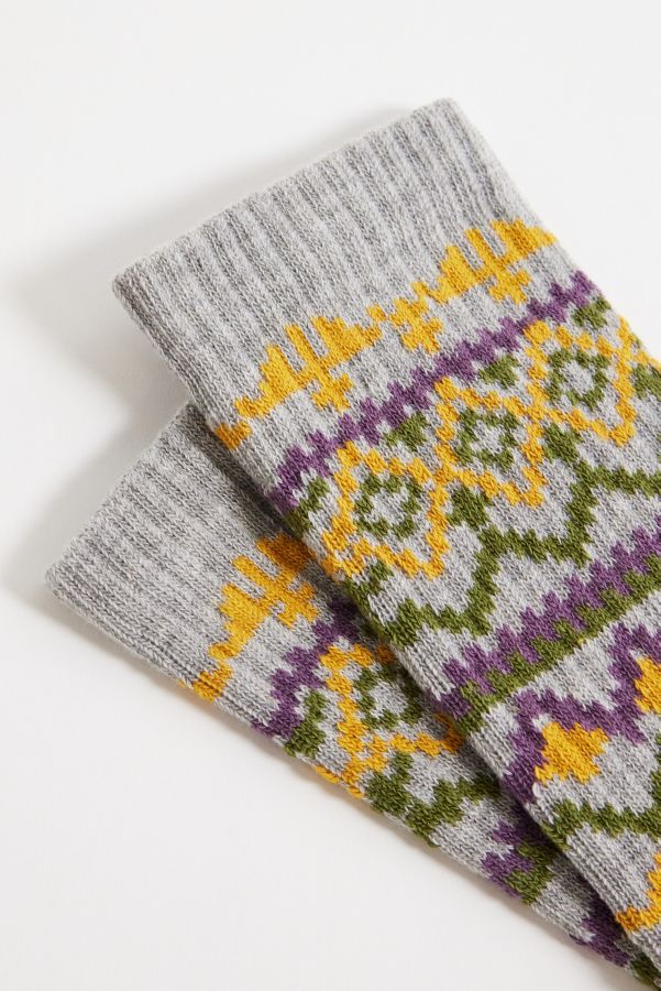 Slide View: 2: Graue Fair Isle Socken