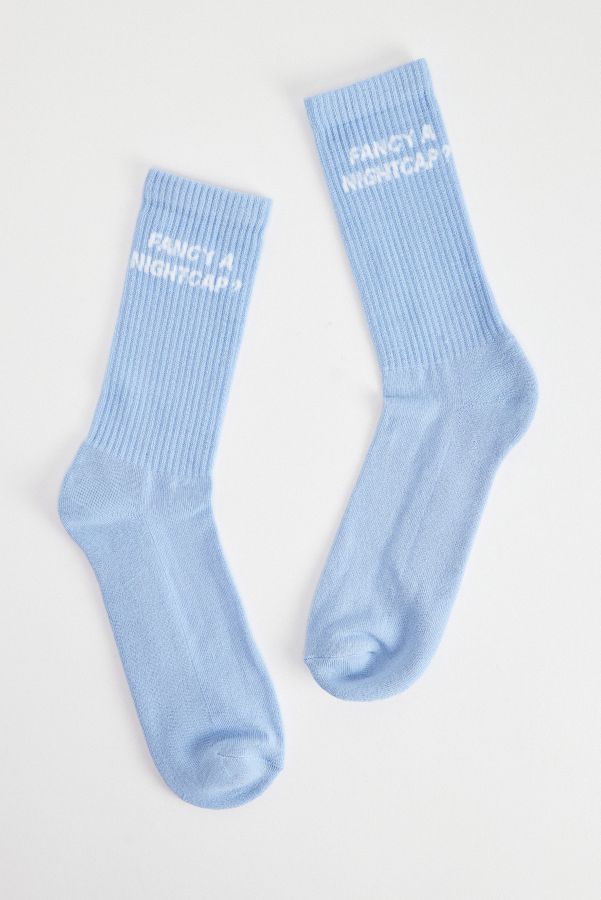 Slide View: 1: UO Bleu Fantaisie Un Bonnet de Nuit Chaussettes