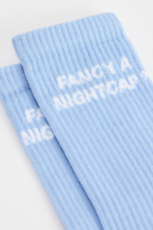 Slide View: 2: UO Bleu Fantaisie Un Bonnet de Nuit Chaussettes