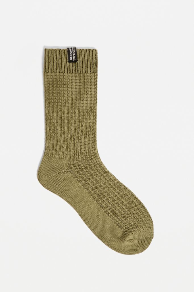 UO Khaki Waffle Socks 1-Pack | Urban Outfitters UK