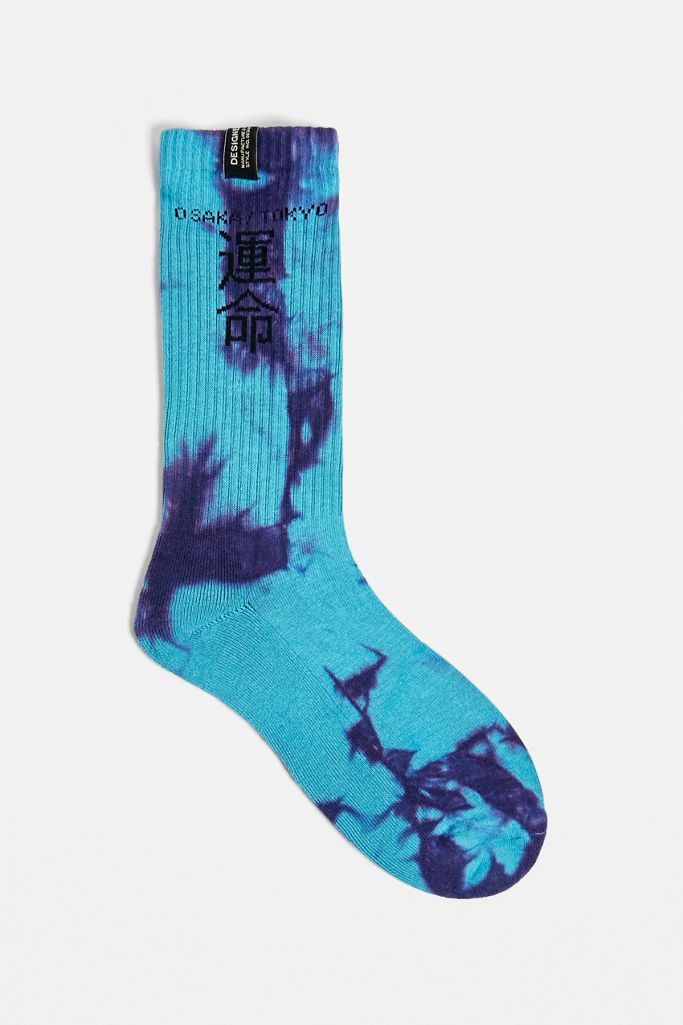 Urban Outfitters BatikSocken „Typography” in Blau und Lila, 1Pack