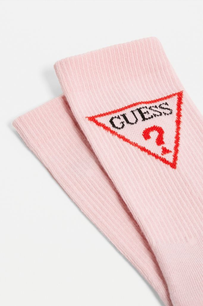 GUESS Triangle Logo Pink Socks | Urban Outfitters UK