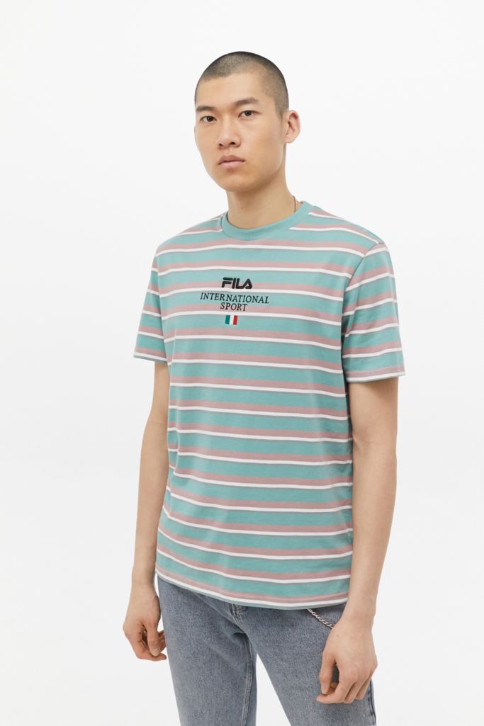 Fila Uo Exclusive Canton Lilac Stripe T Shirt Urban Outfitters Uk