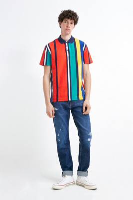 tommy jeans vertical stripe polo shirt