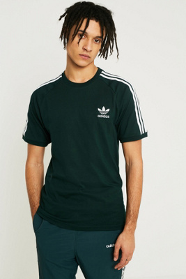 adidas 3 stripe t shirt green