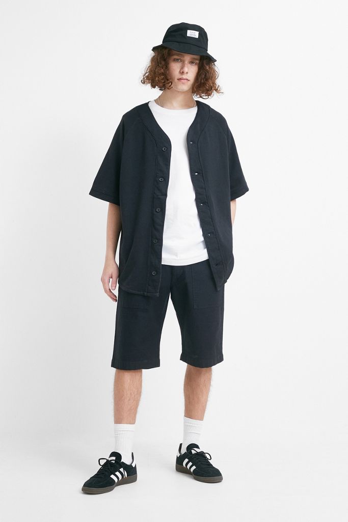 UO Terry Black Terry Baseball Jersey Urban Outfitters UK
