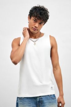 Slide View: 1: BDG Recycled White Ribbed Vest 