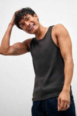 BDG Recyceltes schwarzes geripptes Tanktop