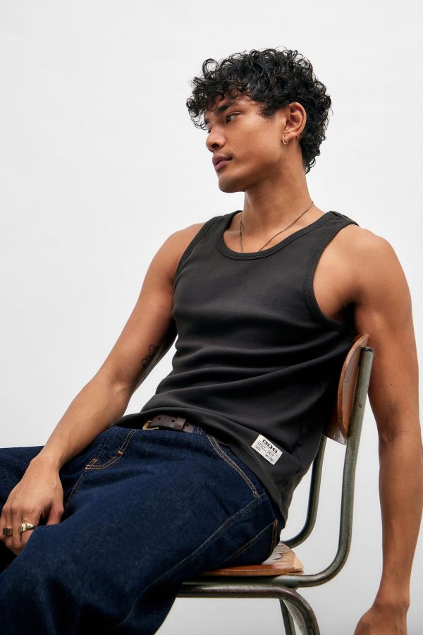 Slide View: 7: BDG Recycled Black Ribbed Vest