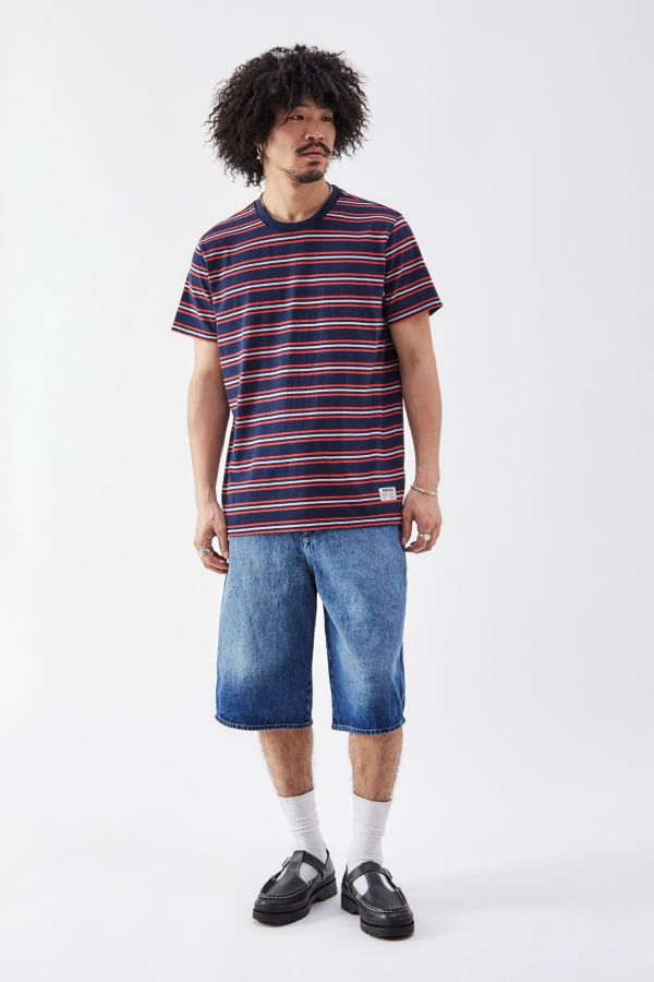 Slide View: 2: BDG Navy & Red Striped T-Shirt