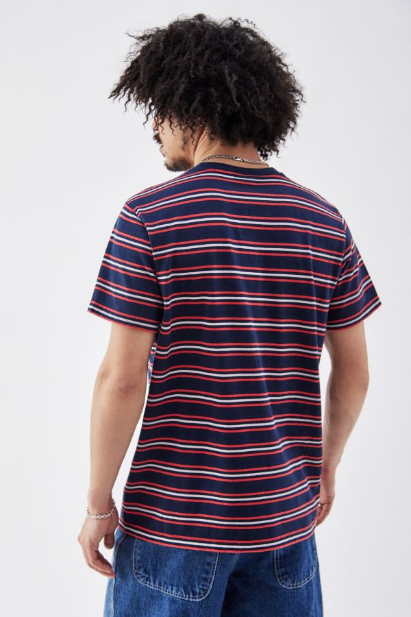 Slide View: 4: BDG Navy & Red Striped T-Shirt