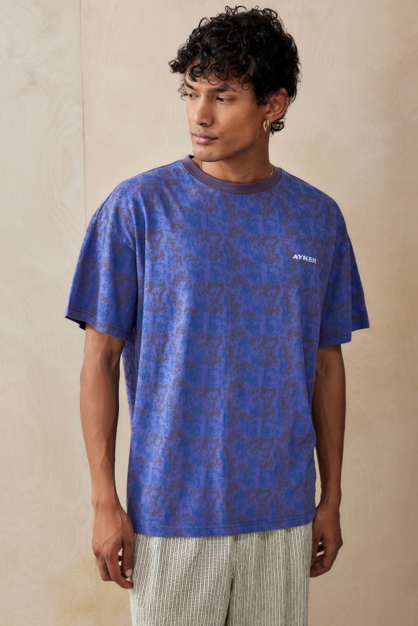 Slide View: 1: Ayker Blue Camouflage T-Shirt