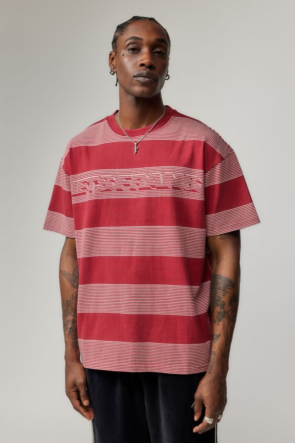 Slide View: 2: iets frans... Burgundy 3D Stripe T-Shirt