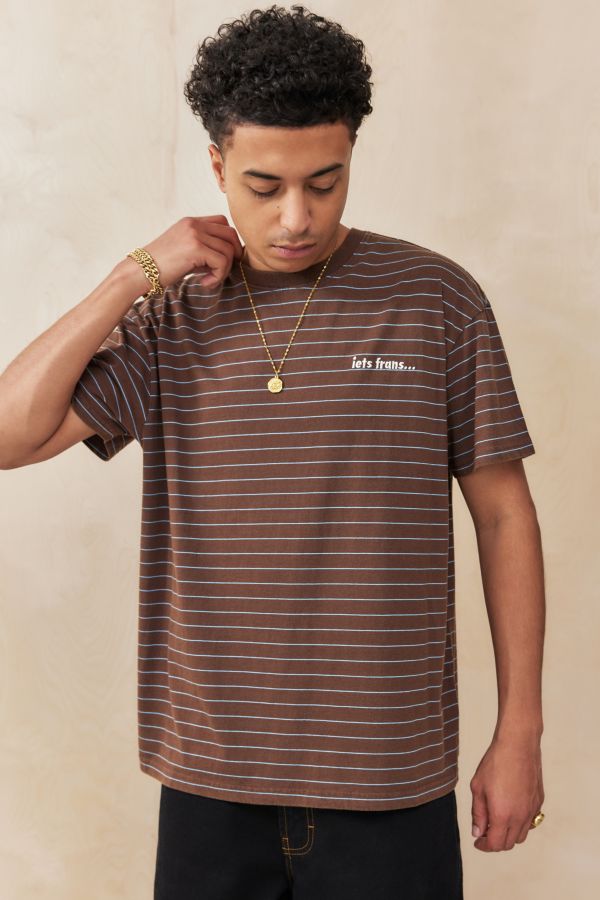 Slide View: 1: iets frans... Brown Stripe T-Shirt