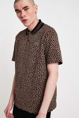 lacoste leopard print polo