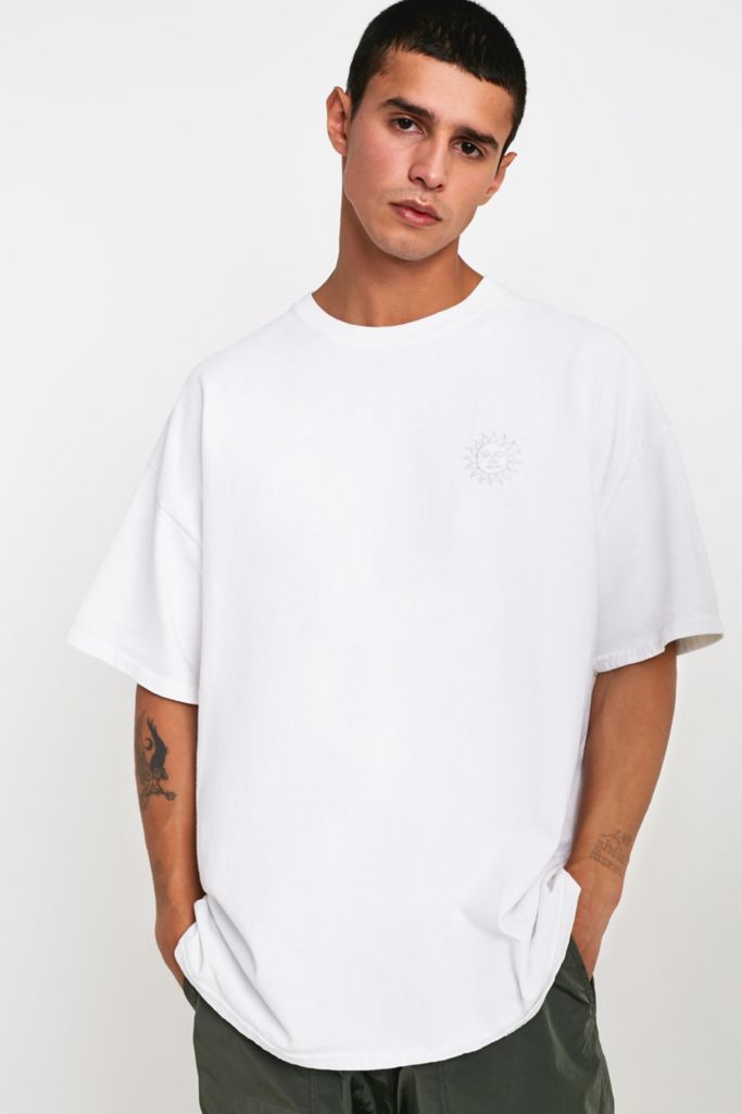 UO Embroidered Sun White T-Shirt | Urban Outfitters UK