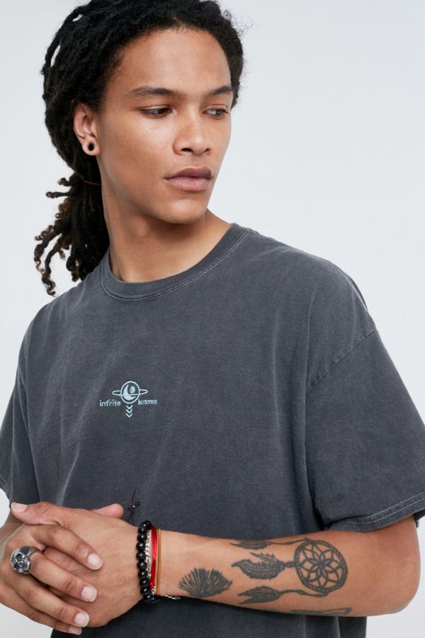 UO Infinite Kosmos Washed Black T-Shirt | Urban Outfitters UK