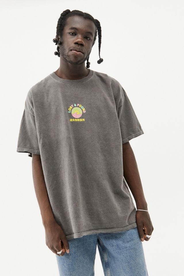UO Washed Black Lost & Found T-Shirt | Urban Outfitters UK