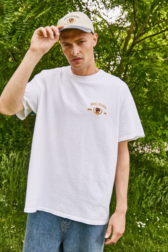 BDG White Crest T-Shirt | Urban Outfitters UK