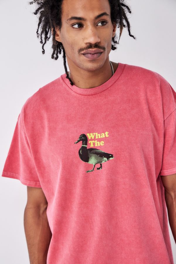 Slide View: 2: UO Red What The Duck T-Shirt 