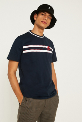 Kappa Striped Logo Navy T-Shirt | Urban Outfitters FR